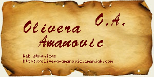 Olivera Amanović vizit kartica